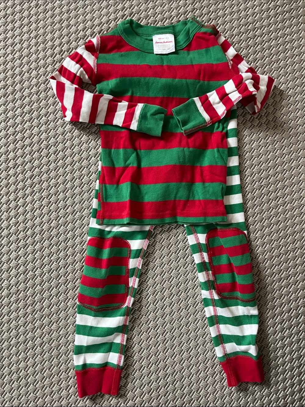 Hanna Andersson -  Red & Green Striped Holiday Kids Pajama Set